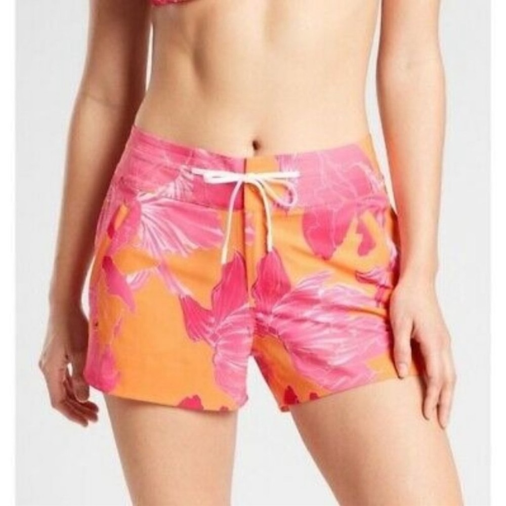 Athleta Women's Printed Hudson Boardshort Floral Swim Bottoms Size 14